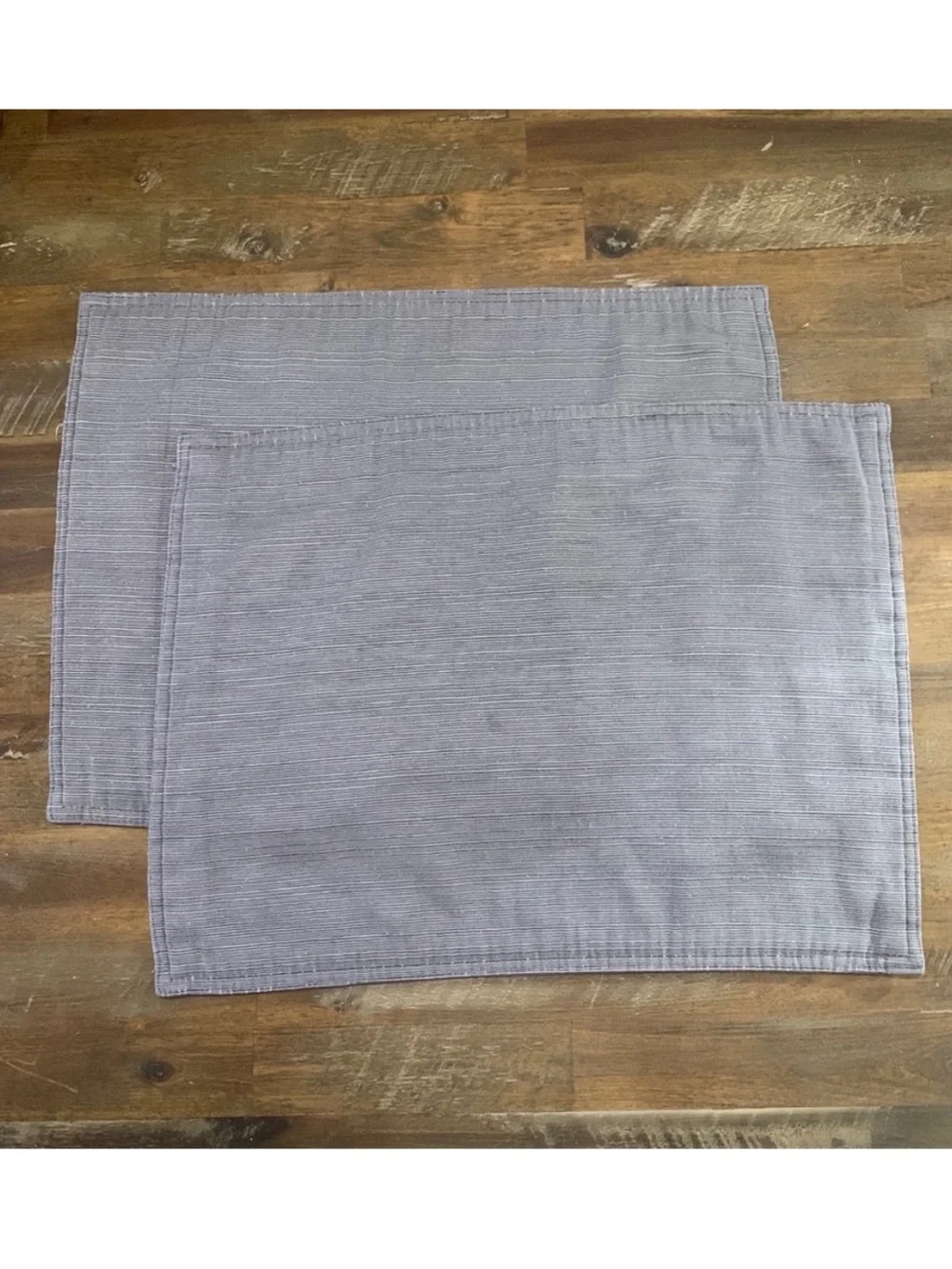Set of 2 dark gray cloth placemats